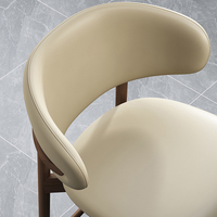 Tabouret de bar ergonomique en cuir rembourré, design moderne avec dossier, pour salle à manger, bar à domicile, café et salon