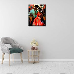 Kit de Pintura por Números Songwoo Boho Artwork DIY, Pintura para Principiantes, Pareja Africana Negra, Amor Romántico, Ideal para Festivales de Danza - Product Image 3