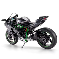 En stock – Nouveau modèle de moto miniature H2R à l'échelle 1:6 avec fonction de pulvérisation électrique, collection de jouets en alliage moulé sous pression avec effet de fumée