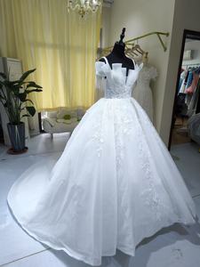 S0464N 2025 livraison directe nouvelle mariée haute Texture queue <span class=keywords><strong>grande</strong></span> <span class=keywords><strong>taille</strong></span> principale une ligne robes de mariée pour femmes - Product Image 5