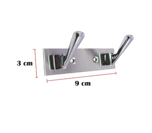 Double Pin SS202 Stainless Steel Cloth Hook Wall Mount Strong Durable Rust Resistant Door <b>Hanger</b> for Home Bathroom Use - Product Image 3