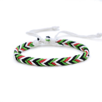 Pulseras Ajustables Hechas a Mano de Estilo Palestino Multicolor, Pulsera de Cuerda con Código de Bandera Nacional para Hombres y Mujeres