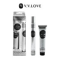 V.V.LOVE Spray Corporel et Gel Douche Parfum Boisé pour Homme 35ml Format Voyage Miniature – Coffret Parfum Longue Durée