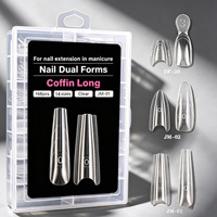 168 pièces de formes doubles pour extension d'ongles, pour gel de construction et capsules de forme parfaite, réutilisables pour nail art et extension d'ongles en gel