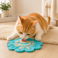 Sonnenblumen-Silikon-Leckmatte mit Smiley-Gesicht, Slow-Feeder-Leckmatte für Hunde und Katzen, lebensmittelecht, rutschfest, Leckerli-Matte