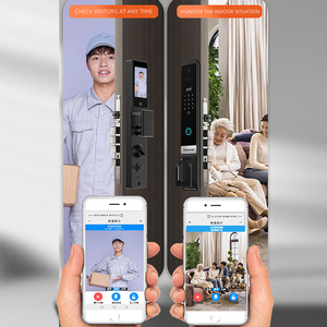 Gleewell Alexa khóa thông minh với cửa trước xử lý điện cửa xử lý bàn phím mật khẩu Palm tĩnh mạch thông minh khóa cửa - Product Image 2