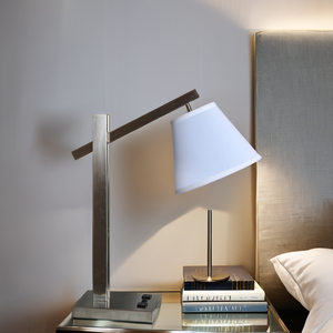 Modern USB Table Lamp with Fabric Shade Dark Bronze Finish Bedside Nightstand for Living Room Dorm Home Office Made of Iron Body - Product Image 2