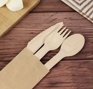 Nuevo Juego de Cubiertos Desechables Biodegradables y Ecológicos de Bambú Moderno, Tenedor, Cuchara y Cuchillo, 6 Piezas, Longitud Personalizable - Product Image 2