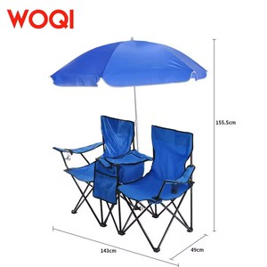 Chaise pliante de camping Woqi Outdoor, bleu ciel, tissu Oxford, structure en aluminium, avec porte-gobelet, pour jardin, randonnée, pêche - Product Image 5