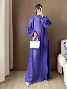 PY 2026 Summer New Arrival Elegant Plus Size Pleated Dress Fashion Casual Long Sleeve Maxi Dress Online Wholesale Shop - Product Image 5