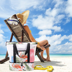<span class=keywords><strong>Bolsa</strong></span> de Playa Aislante Impermeable de Poliéster para Picnic, con Cremallera y Malla, Estilo Moderno, Venta al por Mayor - Product Image 4