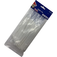 Attaches-câbles en nylon 66 blancs personnalisables, lot de 100, auto-bloquants, en PA 66, 5*300mm, longueur 14 pouces