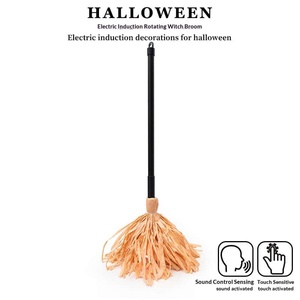 Halloween Witch Broom Prop Kids Cosplay Costume Accessory Plastic Handle Straw Broomstick for <strong>Party</strong> and Holiday <strong>Decoration</strong> - Product Image 5