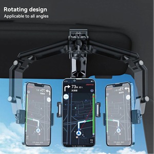 Supporto per cellulare da auto da montare sul parasole, 1080 °   Supporto per telefono da auto con visiera parasole girevole, universale per iPhone Samsung Galaxy LG e altri - Product Image 4