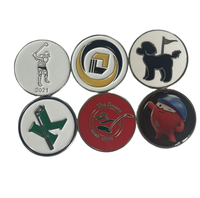 Marqueur de balle de golf de luxe personnalisé en gros avec logo, en métal émaillé, aimanté, écologique, durable, 3 options de taille, cadeau