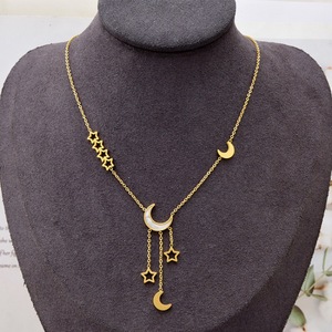 韩版白贝壳蝴蝶珍珠项链不锈钢空心长流苏吊坠项链女 - Product Image 6