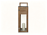 Lanterne en bois avec verre transparent, lanterne décorative vintage à cadre croisé, taille/couleur personnalisée et design personnalisé pour la décoration de la maison et des mariages