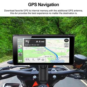 Ultradünnes 5,5-Zoll Wasserdichtes Motorrad CarPlay Navigations- und Android Auto Bildschirm Armaturenbrett Recorder Kabelloser Smartphone <span class=keywords><strong>Monitor</strong></span> - Product Image 4