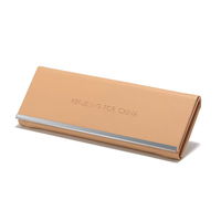 Étui à lunettes de soleil pliable personnalisé avec logo, étui à lunettes minimaliste portable en cuir PU, boîte de rangement pour lunettes de soleil, vente en gros