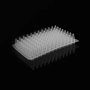 Suministros de laboratorio transparentes, 96 placas Pcr de 0,2 ml, placas circulares desechables sin falda