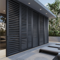 Volet vertical motorisé moderne noir en aluminium pour fenêtre, protection solaire, protection de la vie privée, évacuation de l'air, écologique