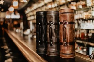 Bolsa de Herramientas de Barman de Acero Inoxidable, Bolsa de Herramientas de Cócteles, Marrón Negro, Kit de <span class=keywords><strong>Bar</strong></span> Portátil, Accesorio de Carrito de <span class=keywords><strong>Bar</strong></span>, Metal - Product Image 3