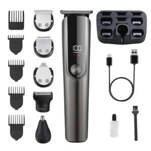 <span class=keywords><strong>Tondeuse</strong></span> à <span class=keywords><strong>cheveux</strong></span> numérique portable professionnelle pour hommes Kit de toilettage avec coupe-bordure conique et garniture de poignée en plastique numérique - Product Image 5