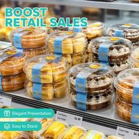 Boîte à gâteau en plastique PET jetable transparente avec couvercle hermétique, conteneur pour pain, muffins, pâtisserie, salade, hamburger, emballage à emporter, emballage cadeau