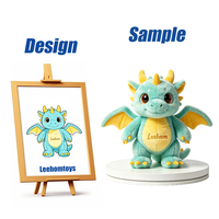 Boneka Naga Terbang Kartun Mint Ramah Anak Grosir, Boneka Plush Isi Kapas Super Lembut Berlogo Leehom, Bersertifikat CE