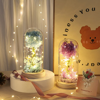 Lampu Hias Kaca Berbentuk Kubah dengan Bunga Hydrangea Awet Buatan Tangan Shangchu untuk Hadiah Hari Valentine dan Hari Ibu