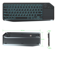 Keyboard Gunting Nirkabel Mode Ganda Baru LED Touchpad Smart TV PC Tablet 2.4G USB 3.0 Sakelar Hitam Ultra Tipis