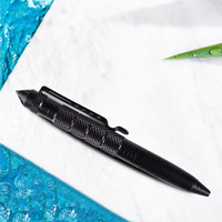 Stylo tactique rétractable de luxe pour sports de plein air, logo personnalisé, multifonction, en métal, bille, de poche, d'urgence, EDC, encre noire 1,0 mm