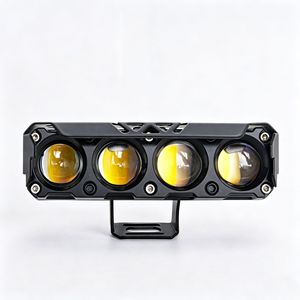 ไฟสปอร์ตไลท์มอเตอร์ไซค์แบบแถวเดียว 4 ดวง  LED สีขาวเหลือง เลนส์สองสี 12V DC ควบคุมด้วยสวิตช์ สำหรับไฟส่องสว่างออฟโรด - Product Image 3