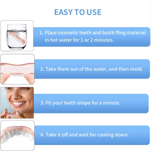 Dents de sourire artificielles supérieures et inférieures fausses dents blanchiment autocollant sourire prothèse dentaire - Product Image 3