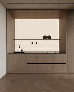 Gabinetes de Cocina Modernos y Sencillos de Foshan, Multifuncionales, con Puerta Oculta, Gabinetes Personalizados con Isla, Juego Completo de Alacenas - Product Image 4