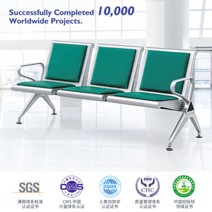 Silla de Espera Yijiahao de 3 Plazas con Estructura de Acero y Cojín de Cuero, Asiento Público para Hospitales y Aeropuertos con Reposabrazos - Product Image 5