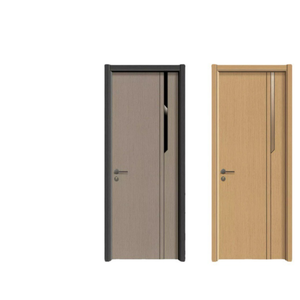 Porte intérieure en bois massif personnalisée en plastique et bois pour immeuble de bureaux Villa chambre à coucher Hall finition résistante à l'eau taille personnalisée - Product Image 1