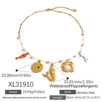 Meilleures ventes en gros : Collier pendentif océan tendance en acier inoxydable, personnalisé, pour femme, idéal comme cadeau de fête
