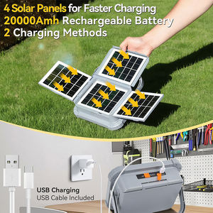 ALECTER Lampe de travail solaire portable 120W 20000mAh Power Bank 12000LM 3 modes gradation progressive IP65 étanche Lampe de chantier pour le camping - Product Image 3