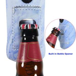 Beer Bottle Sleeves Neoprene Insulator Sleeves Bottle Jackets Sleeves 12 OZ Beverage <b>Can</b> <b>Cooler</b> with Built in Bottle Opener - Product Image 4