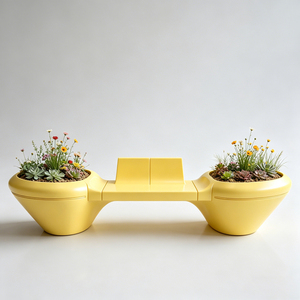 Fiberglass <b>Planter</b> Seats Weather Resistant Chairs for Airport Gate Waiting Areas - Product Image 3
