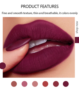 Handaiyan ลิปสติกแต่งหน้า6สีเคลือบลิปสติกลิปสติกกันน้ำติดทนนาน - Product Image 2