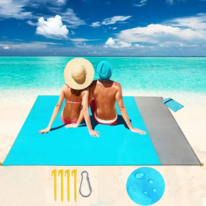 Respaldo ajustable, alfombrilla de <span class=keywords><strong>playa</strong></span> plegable portátil para salón, alfombrilla de <span class=keywords><strong>playa</strong></span> Oxford impermeable con respaldo - Product Image 2