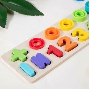 Juguetes de madera Montessori 2 en 1 para niños, bloques de apilamiento matemáticos, rompecabezas de números para niños pequeños, apilador de conteo - Product Image 5
