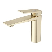 Robinet de salle de bain moderne en laiton couleur canon de fusil, à capteur tactile, à monter sur plan, monotrou, finition polie, poignée unique, cartouche céramique 5