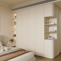 Armoire de chambre autoportante moderne sur mesure en panneau mélaminé, coiffeuse facile à assembler, grande capacité de rangement