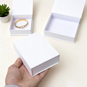 Custom White gift box square laminated waterproof paper universal <b>storage</b> box flip cover magnetic packaging box - Product Image 1