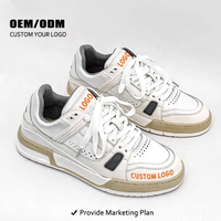 Vente de gros Usine de cuir véritable originale de haute qualité personnalisée Logo Personnalisation Chaussures de skateboard décontractées pour hommes
