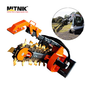 Serie 207, herramientas hidráulicas para zanjar zanjas, accesorio para cargador de dirección deslizante, máquina zanjadora de cadena para accesorio <span class=keywords><strong>Bobcat</strong></span> - Product Image 1