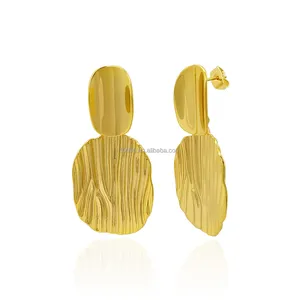 Wholesales Fashion Design Gold Plated Brass Earrings Grace Style Earrings Women Jewelry Customized